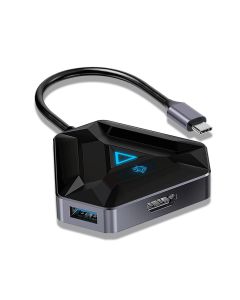 Porodo Gaming 6in1 USB-C Hub Type-C PD 100W HDMI USB SD MicroSD - Black