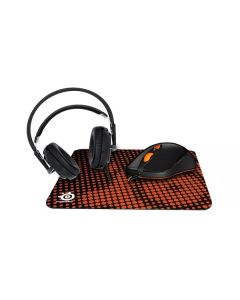 SteelSeries Heat Orange Gaming Gear Gaming PC Headset, Mouse, Mouse Pad