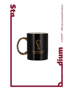 FIFA World Cup 2022 Premium Mug With Emblem And Stadium Design Black