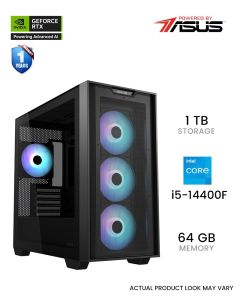 ASUS A21 plus Gaming PC - GeForce RTX 5070 12GB, Intel Core i5-14400F, 64GB RAM, 1TB SSD