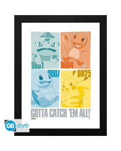 ABYstyle Pokémon: Pikachu & Kanto Starters Framed print (30x40)