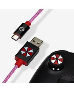 Official Resident Evil USB C LED Charge Cable & Thumb Grips (Xbox Series X & Series S, PS5 and Nintendo Switch)